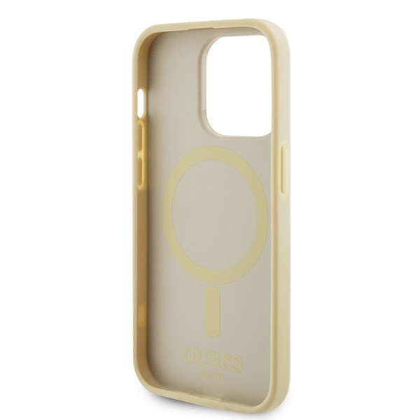 Etui Guess GUHMP15LPSAHMCB iPhone 15 Pro 6.1" złoty/gold hardcase Saffiano MagSafe Case