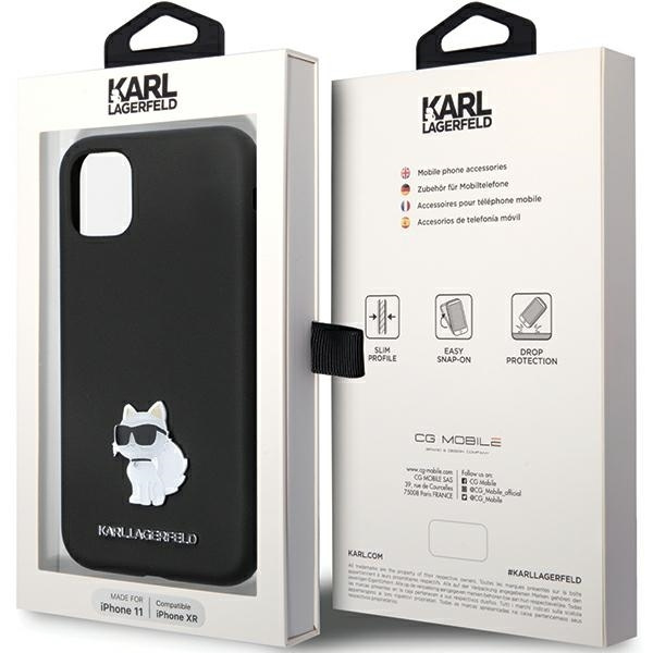 Etui Karl Lagerfeld KLHCN61SMHCNPK iPhone 11 / Xr 6.1" czarny/black hardcase Silicone C Metal Pin