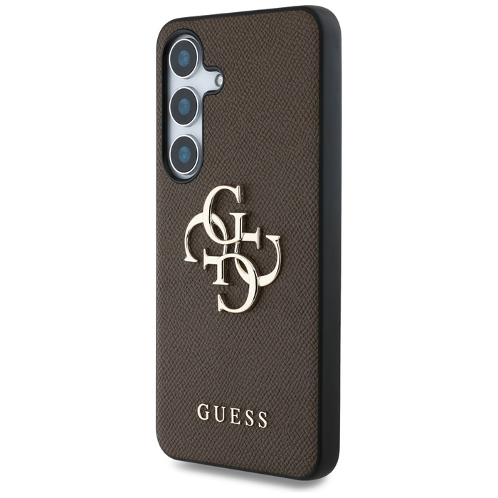 Etui Guess Grained Big 4G Logo Small      Classic Logo do Samsung Galaxy S25+ brązowy