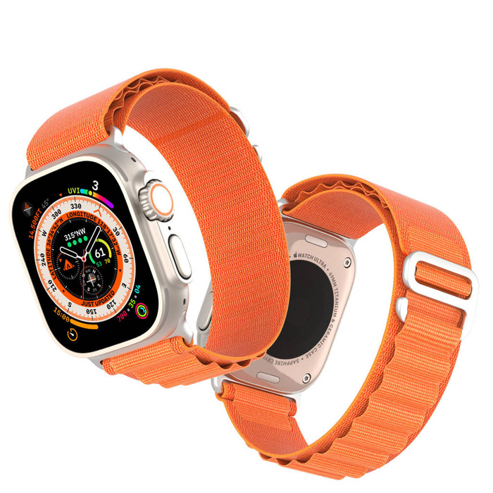 Sportowy pasek ze sprzączką do Apple Watch Ultra / 8 / 7 / 6 / SE / 5 / 4 / 3 / 2 / 1 (42, 44, 45, 49 mm) Dux Ducis Strap GS Version - pomarańczowy