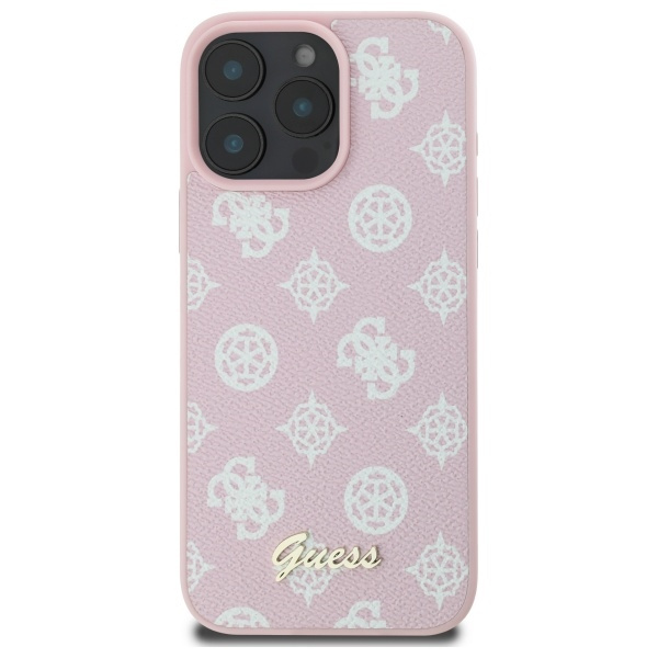 Etui Guess iPhone 16 Pro Max różowy/pink HC MagSafe PU Peony Script