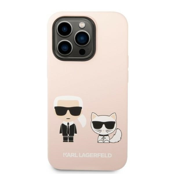 Etui KARL LAGERFELD Apple iPhone 14 Pro Silicone Karl & Choupette Magsafe Jasnoróżowy Hardcase