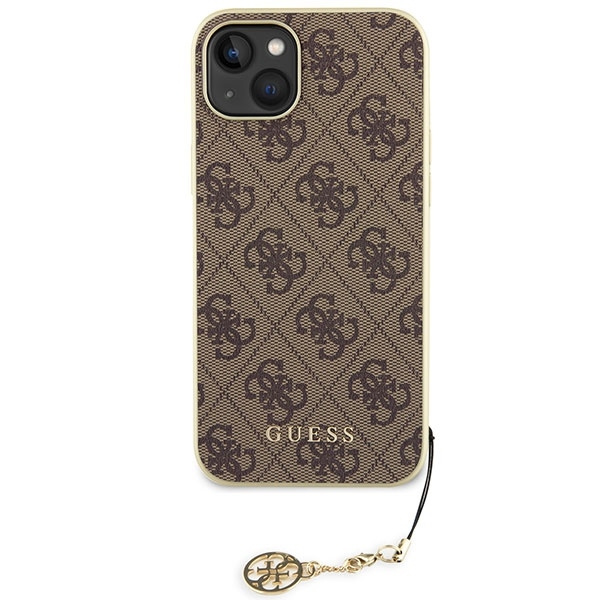 Etui Guess GUHCP15MGF4GBR iPhone 15 Plus 6.7" brązowy/brown hardcase 4G Charms Collection Case