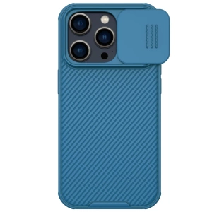 Nillkin CamShield Pro Magnetic Case etui iPhone 14 Pro Max pokrowiec osłona na aparat kamerę niebieski (z MagSafe)