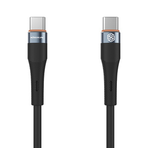 NILLKIN DATA CABLE FLOWSPEED SILICON TYPE C-TYPE C PD 60W, BLACK / CZARNY