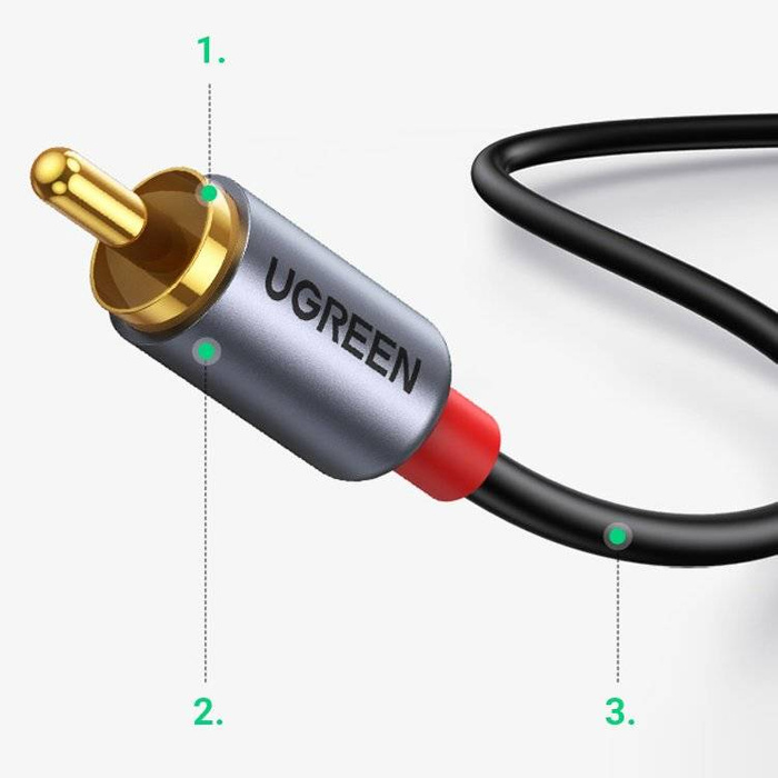 Ugreen kabel przewód audio dźwiękowy USB Typ C (męski) - 2RCA (męski) 1,5m szary (20193 CM451)