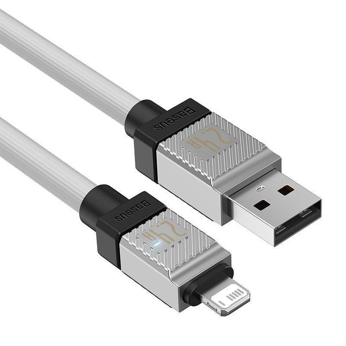 BASEUS kabel USB do Apple Lightning 8-pin CoolPlay 2,4A 1m biały CAKW000402