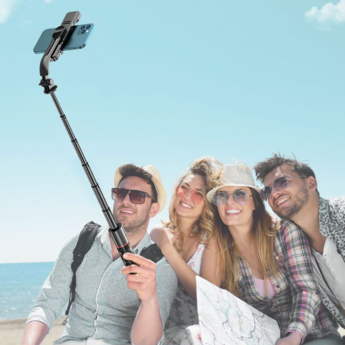 TECH-PROTECT L05S WIRELESS SELFIE STICK TRIPOD & LED LIGHT BLACK