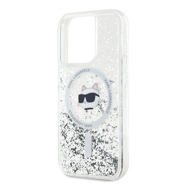 Karl Lagerfeld KLHMP13LLGCHSGH iPhone 13 Pro / 13 6.1" hardcase transparent Liquid Glitter Choupette Head Magsafe