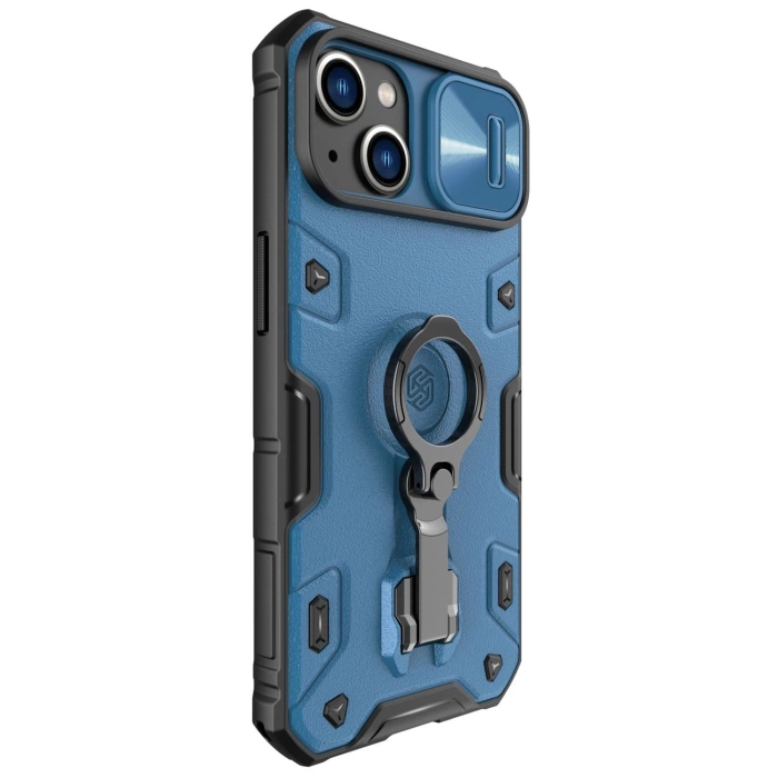 Nillkin CamShield Armor Pro Magnetic Case etui iPhone 14 Plus magnetyczny pokrowiec MagSafe z osłoną na aparat niebieskie