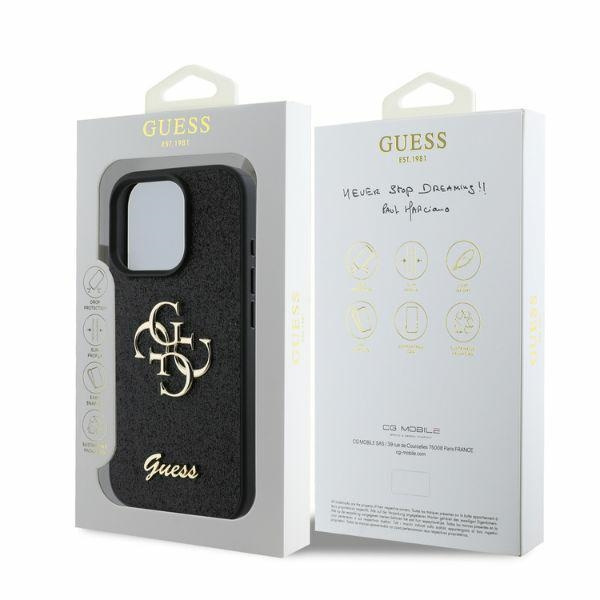 Etui Guess iPhone 16 Pro Max 6,9" czarny/black HC Fixed Glitter Big 4G