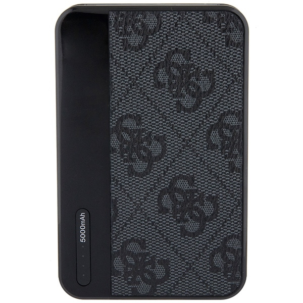 Guess Powerbank 15W GUPB5LP4GEGK 5000mAh czarny/black 4G Leather Metal Logo