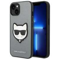 Etui KARL LAGERFELD Apple iPhone 14 Plus Saffiano Choupette Head Patch Srebrny Hardcase