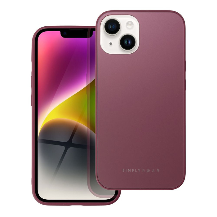 ROAR futerał MATTE GLASS do IPHONE 14 bordowy