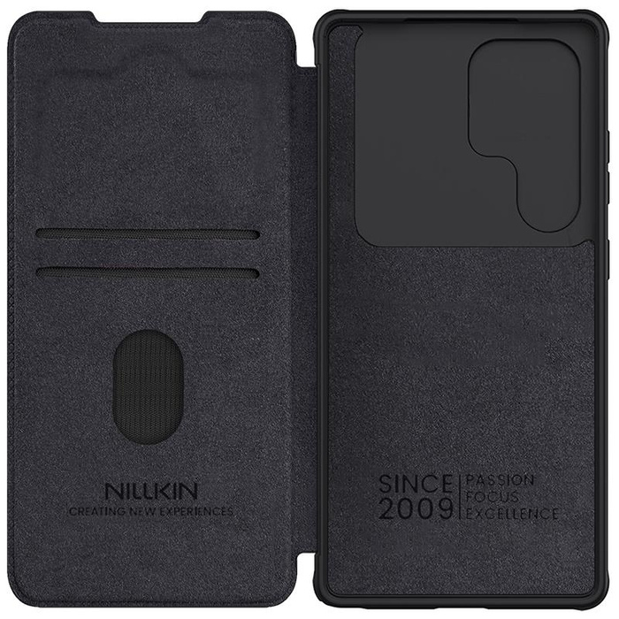 Nillkin Qin Pro Leather Case Samsung S25 ULTRA, BLACK / CZARNY