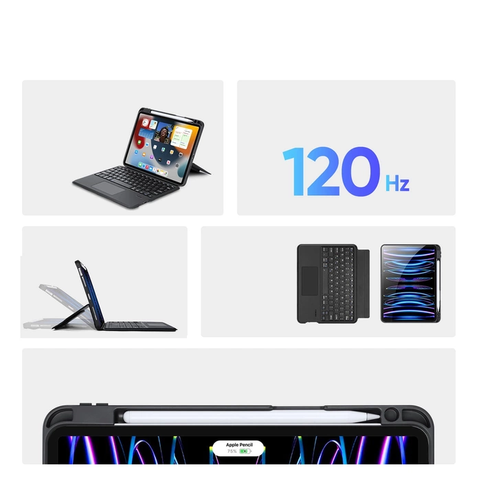 Etui z klawiaturą Bluetooth Dux Ducis DK Series do Apple iPad Air 4/5/iPad Pro 11 (2018/2020/2021/2022) - czarne