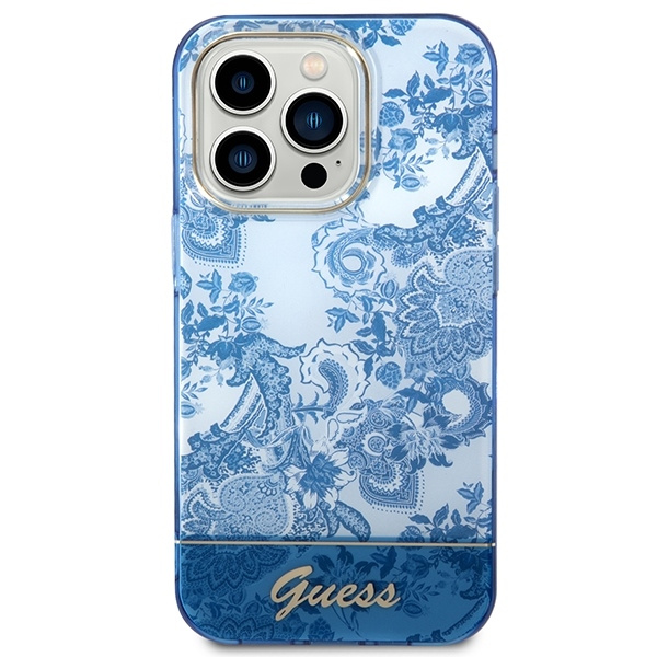 Etui GUESS Apple iPhone 14 Pro Porcelain Collection Niebieski Hardcase