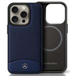 Etui Mercedes iPhone 16 Pro Max 6.9" granatowy/navy hardcase Textured And Plain Leather MagSafe