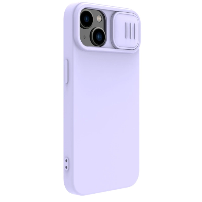 Nillkin CamShield Silky Silicone Case etui iPhone 14 Plus pokrowiec z osłoną na aparat fioletowy