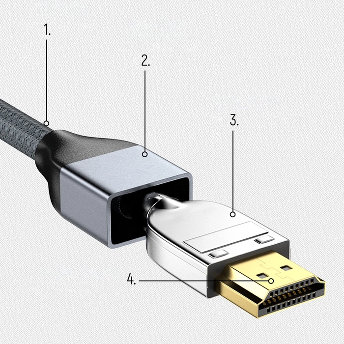 [PO ZWROCIE] Wozinsky kabel HDMI 2.1 8K 60 Hz 48 Gbps / 4K 120 Hz / 2K 144 Hz 5 m srebrny (WHDMI-50)