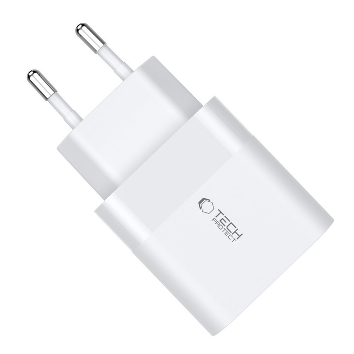 ŁADOWARKA TECH-PROTECT C30W 2-PORT NETWORK CHARGER PD30W/QC3.0 WHITE