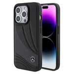 Etui Mercedes MEHCP15X8ROLK iPhone 15 Pro Max 6.7" czarny/black hardcase Leather Wave Patern Case