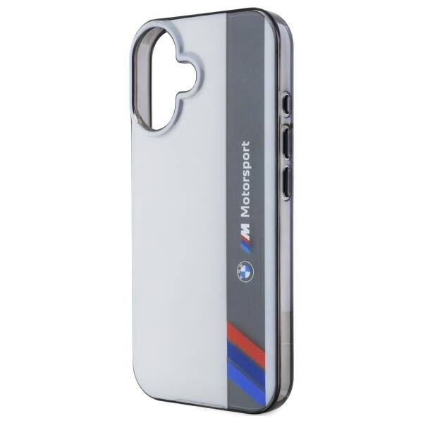 Etui BMW iPhone 16 Plus 6.7" szary/grey hardcase Motosport IML Vertical Stripe