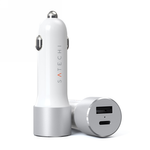 Satechi 72W - ładowarka samochodowa 72W - USB-C 60W PD, USB-A (silver)