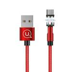 Kabel Pleciony Magnetyczny USAMS MicroUSB 2.1A Fast Charge 1m Regulowany Kąt U59 SJ474USB02 US-SJ474 Czerwony