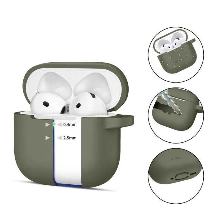 TECH-PROTECT SILICONE HOOK APPLE AIRPODS 4 OLIVE GREEN