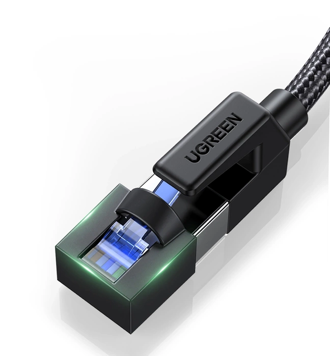 UGREEN NW153 Kabel sieciowy w oplocie, Ethernet RJ45, Cat.8, F/FTP, 1.5m (czarny)