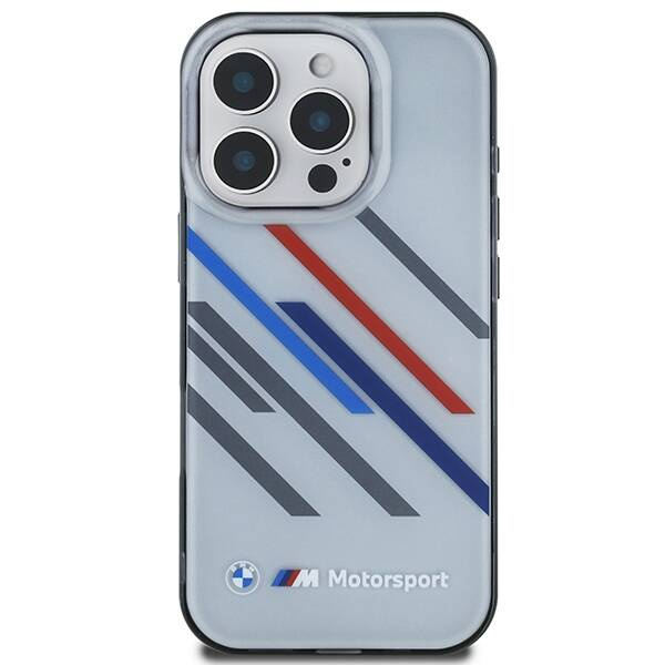 Etui BMW iPhone 16 Pro Max 6.9" szary/grey hardcase Motosport IML Random Stripes