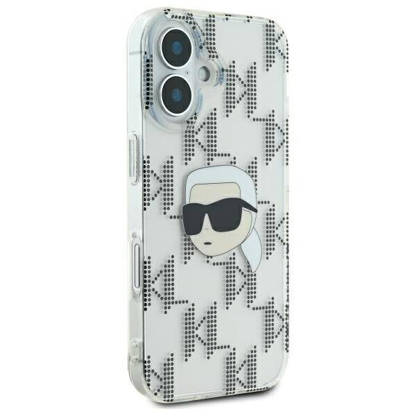 Etui Karl Lagerfeld iPhone 16 6.1" przezroczysty/transparent hardcase IML Karl Head Electroplated