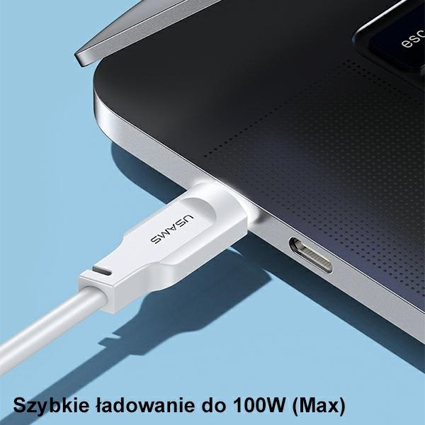 USAMS Kabel USB-C na USB-C PD Fast Charging 1,2m 100W Lithe Series purpurowy/purple SJ567USB03 (US-SJ567)