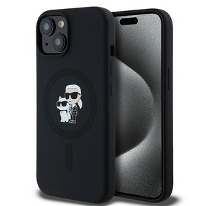 Etui Karl Lagerfeld KLHMP15MSCMKCRHK iPhone 15 Plus / 14 Plus 6.7" czarny/black hardcase Silicone Karl & Choupette MagSafe