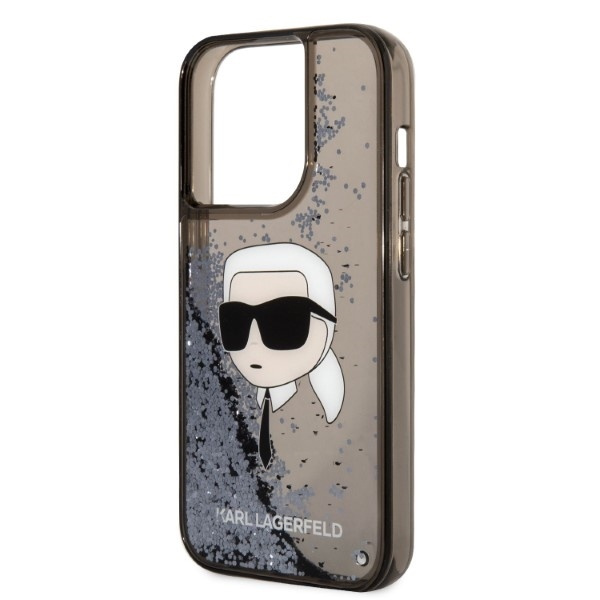 Etui KARL LAGERFELD Apple iPhone 14 Pro Glitter NFT Karl Head Czarny Hardcase