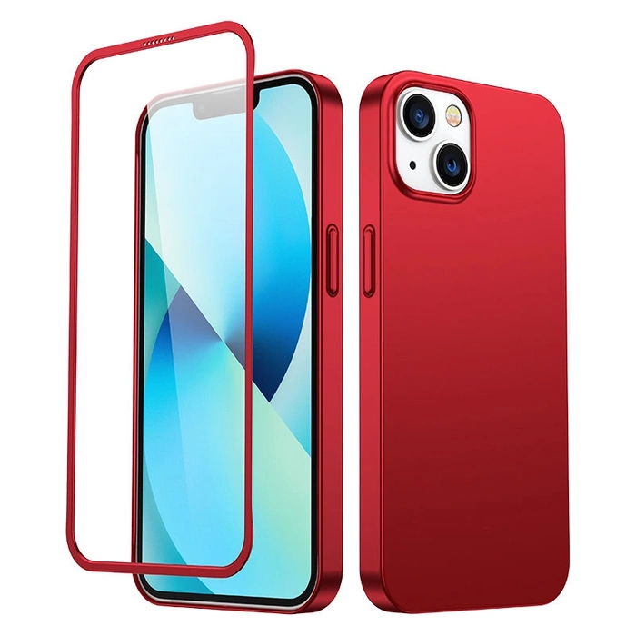 [PO ZWROCIE] Joyroom 360 Full Case etui pokrowiec do iPhone 13 obudowa na tył i przód + szkło hartowane czerwony (JR-BP927 red)