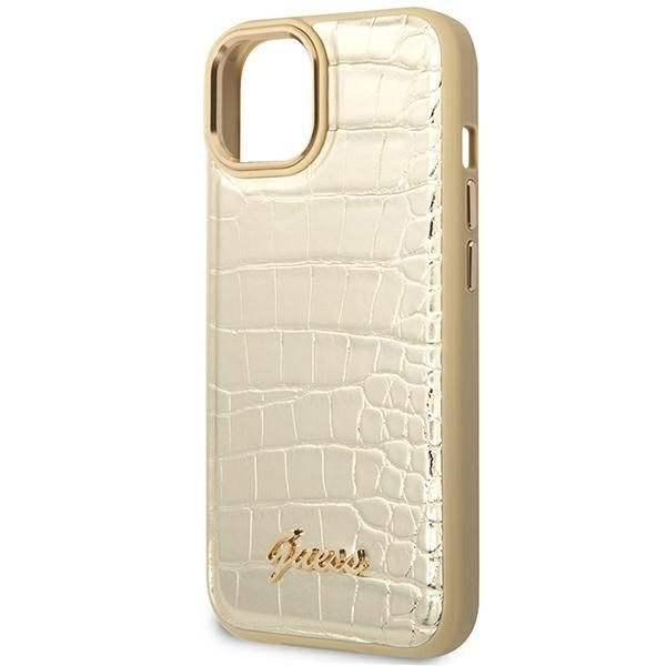 Etui GUESS Apple iPhone 14 Plus Croco Collection Złoty Hardcase