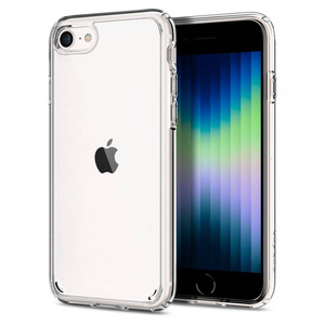 Etui Spigen iPhone SE 2022 2020 7 8 Ultra Hybrid Przezroczyste Clear Przezroczysty Case + Szkło Spigen Full Cover