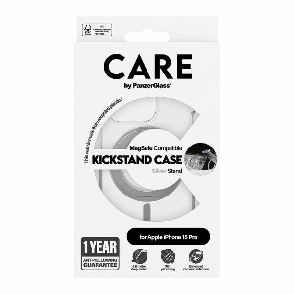 CARE by PanzerGlass Kickstand Case iPhone 15 Pro 6,1" MagSafe srebrny/silver 1414