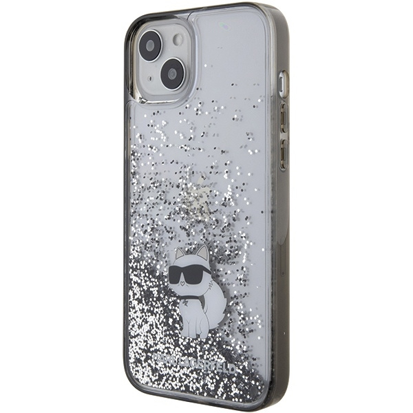 Etui Karl Lagerfeld KLHCP15MLKCNSK iPhone 15 Plus 6.7" transparent hardcase Liquid Glitter Choupette