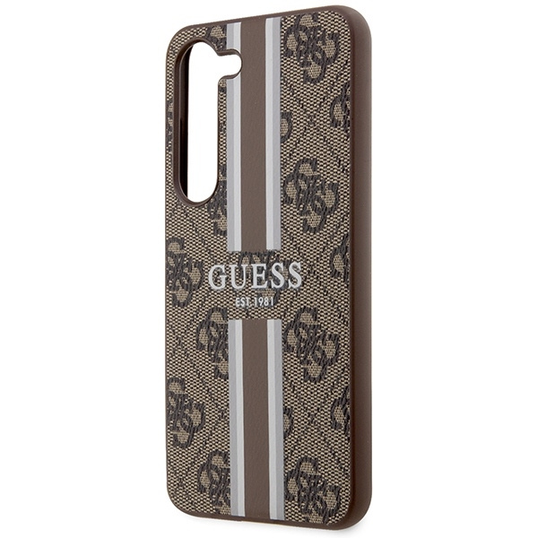 Etui Guess GUHCS23SP4RPSW S23 S911 brązowy/brown hardcase 4G Printed Stripe Case