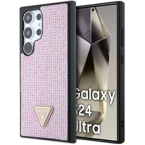 Etui Guess GUHCS24LHDGPPP S24 Ultra S928 różowy/pink hardcase Rhinestone Triangle Case