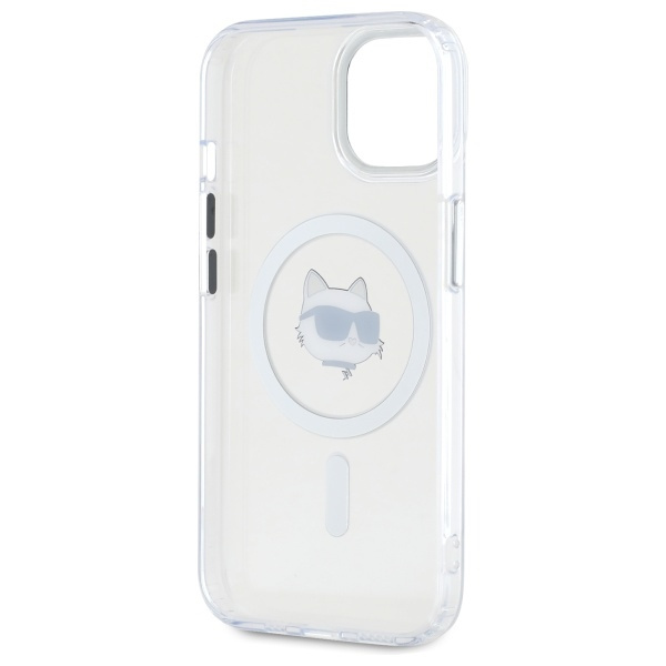 Karl Lagerfeld KLHMP15MHLSCHH iPhone 15   Plus 6.7" biały/white hardcase IML Metal Choupette Head MagSafe