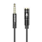 Dudao 4 polowy kabel przewód przedłużacz AUX do słuchawek z mikrofonem 3,5 mm mini jack black