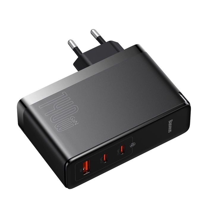 Ładowarka sieciowa Baseus GaN5 Pro 2xUSB-C + USB, 140W (czarna)