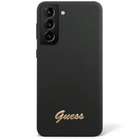 Etui Guess GUHCS23LSLSMK S23 Ultra S918 czarny/black hardcase Silicone Vintage Gold Logo Case