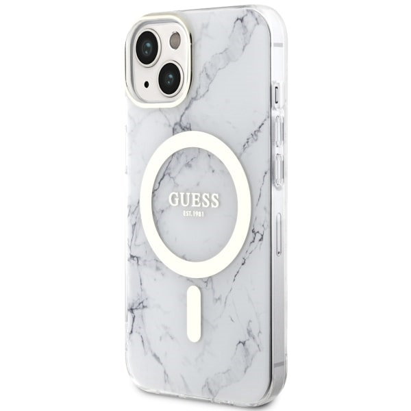 Etui Guess GUHMP14MPCUMAH iPhone 14 Plus 6.7" biały/white hardcase Marble MagSafe Case