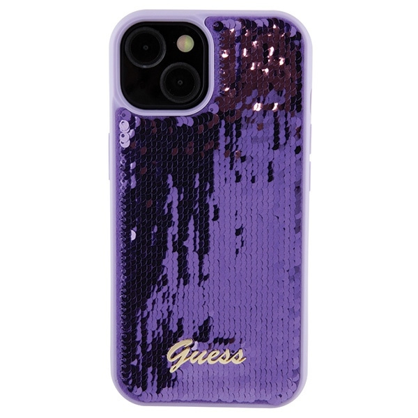 Etui Guess GUHCP15SPSFDGSU iPhone 15 6.1" fioletowy/purple hardcase Sequin Script Metal Case