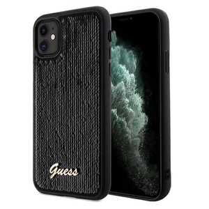 Etui Guess GUHCN61PSFDGSK iPhone 11 / Xr 6.1" czarny/black hardcase Sequin Script Metal Case